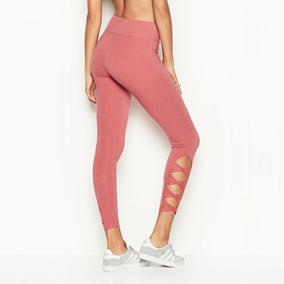 Victoria's Secret Pants - Victoria's Secret VSX Twist Mesh Cut-Out Leggings in Rose